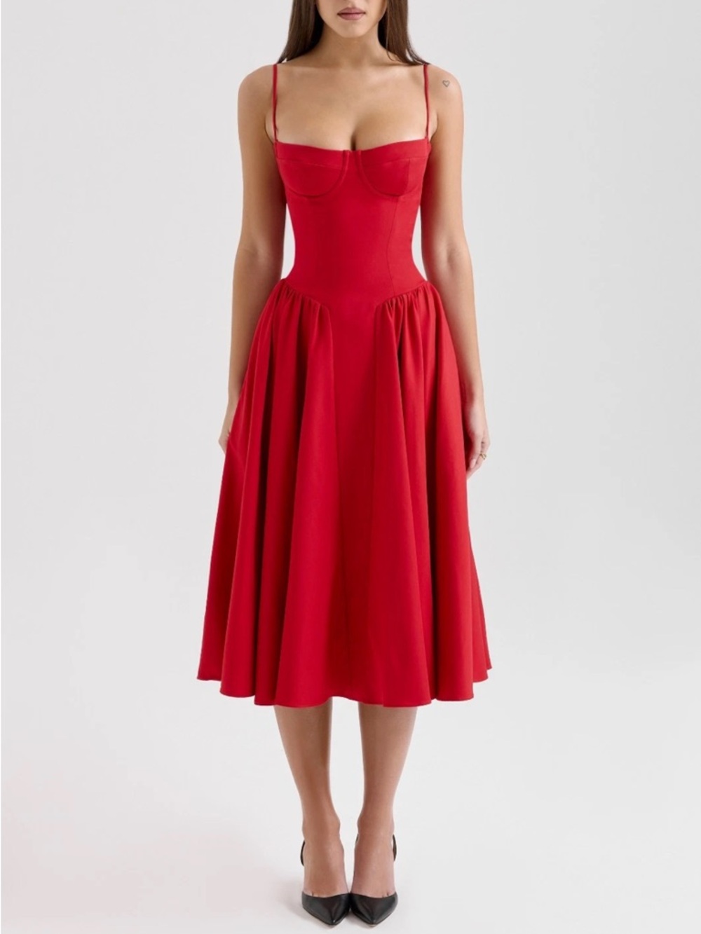 House of CB Samaria Red Corset Midi Dress